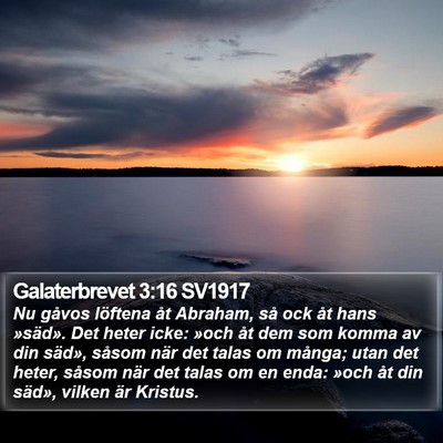 Galaterbrevet 3:16 SV1917 Bible Verse Image