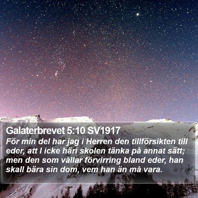 Galaterbrevet 5:10 SV1917 Bible Verse Image