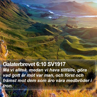 Galaterbrevet 6:10 SV1917 Bible Verse Image