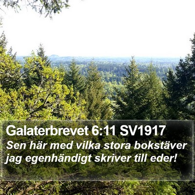 Galaterbrevet 6:11 SV1917 Bible Verse Image