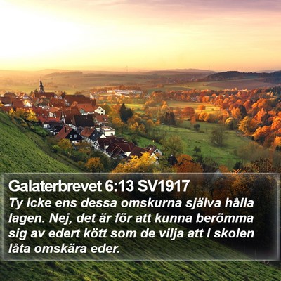 Galaterbrevet 6:13 SV1917 Bible Verse Image