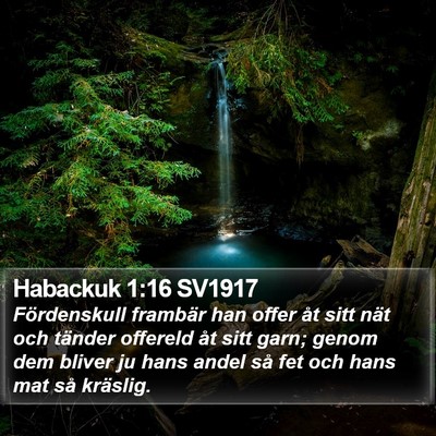Habackuk 1:16 SV1917 Bible Verse Image