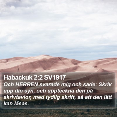 Habackuk 2:2 SV1917 Bible Verse Image