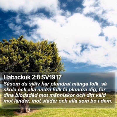 Habackuk 2:8 SV1917 Bible Verse Image