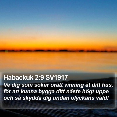 Habackuk 2:9 SV1917 Bible Verse Image