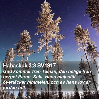 Habackuk 3:3 SV1917 Bible Verse Image