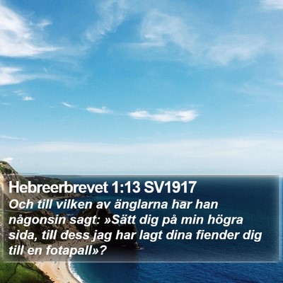 Hebreerbrevet 1:13 SV1917 Bible Verse Image