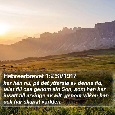 Hebreerbrevet 1:2 SV1917 Bible Verse Image