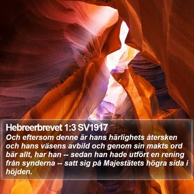 Hebreerbrevet 1:3 SV1917 Bible Verse Image