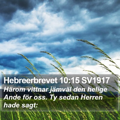 Hebreerbrevet 10:15 SV1917 Bible Verse Image