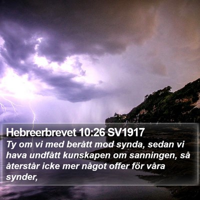 Hebreerbrevet 10:26 SV1917 Bible Verse Image