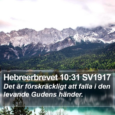 Hebreerbrevet 10:31 SV1917 Bible Verse Image