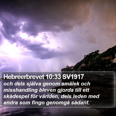 Hebreerbrevet 10:33 SV1917 Bible Verse Image