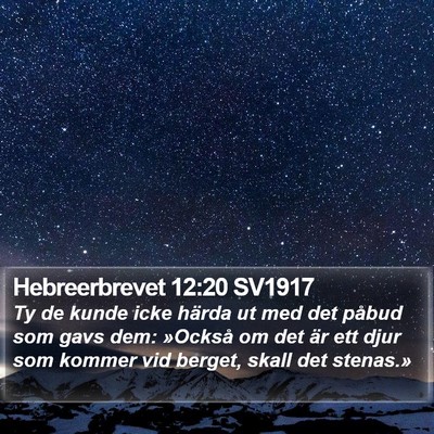 Hebreerbrevet 12:20 SV1917 Bible Verse Image