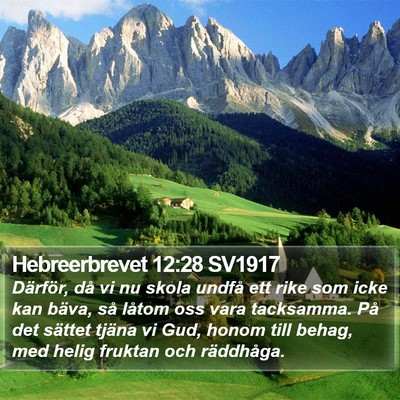 Hebreerbrevet 12:28 SV1917 Bible Verse Image