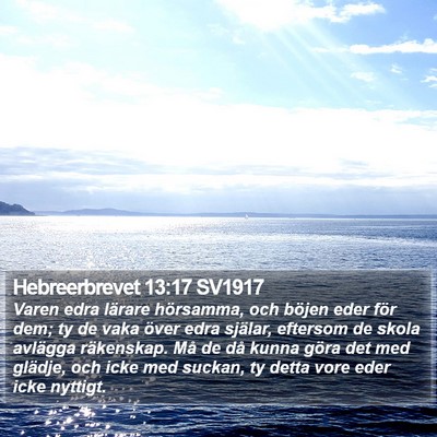 Hebreerbrevet 13:17 SV1917 Bible Verse Image