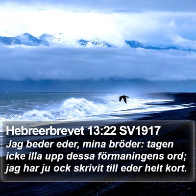 Hebreerbrevet 13:22 SV1917 Bible Verse Image