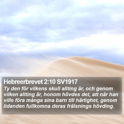 Hebreerbrevet 2:10 SV1917 Bible Verse Image