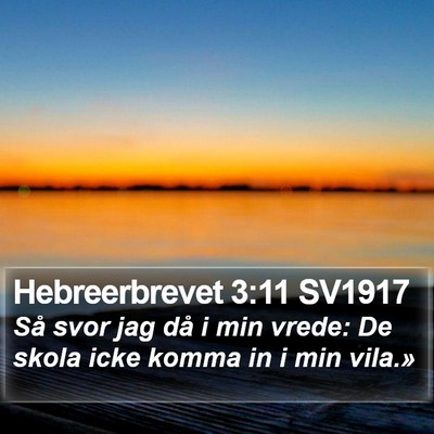 Hebreerbrevet 3:11 SV1917 Bible Verse Image