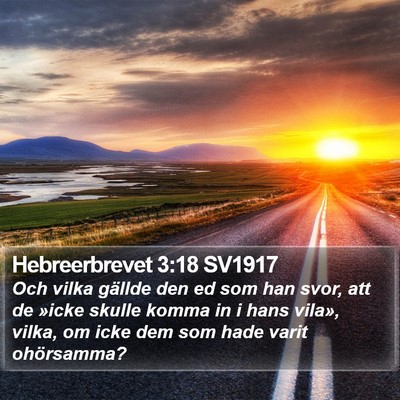 Hebreerbrevet 3:18 SV1917 Bible Verse Image