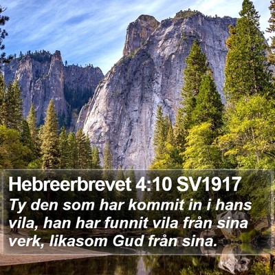 Hebreerbrevet 4:10 SV1917 Bible Verse Image
