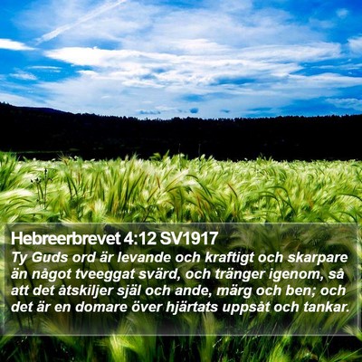 Hebreerbrevet 4:12 SV1917 Bible Verse Image