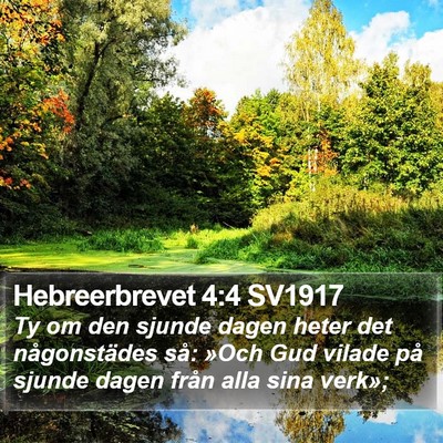 Hebreerbrevet 4:4 SV1917 Bible Verse Image