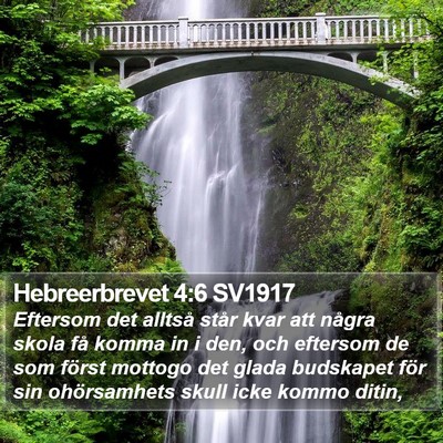 Hebreerbrevet 4:6 SV1917 Bible Verse Image