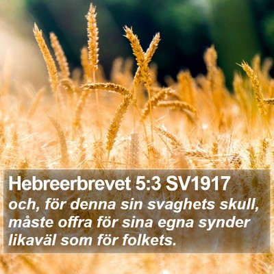Hebreerbrevet 5:3 SV1917 Bible Verse Image
