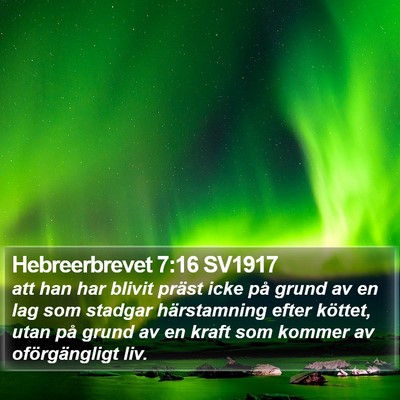 Hebreerbrevet 7:16 SV1917 Bible Verse Image