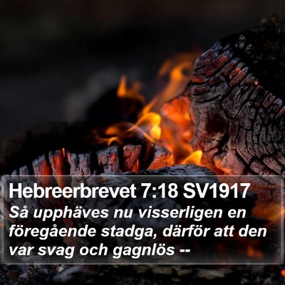 Hebreerbrevet 7:18 SV1917 Bible Verse Image