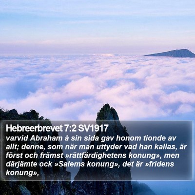 Hebreerbrevet 7:2 SV1917 Bible Verse Image