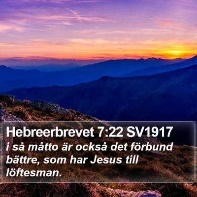 Hebreerbrevet 7:22 SV1917 Bible Verse Image