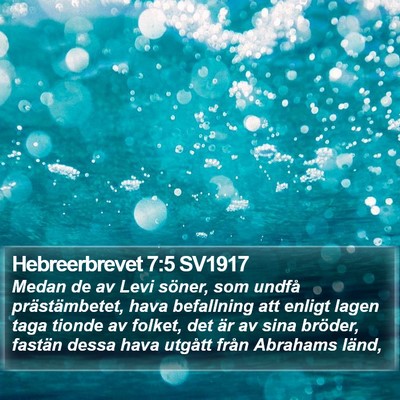 Hebreerbrevet 7:5 SV1917 Bible Verse Image