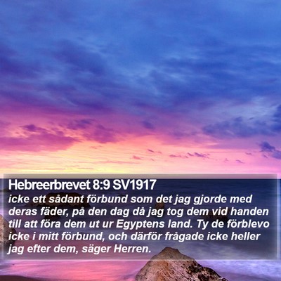 Hebreerbrevet 8:9 SV1917 Bible Verse Image