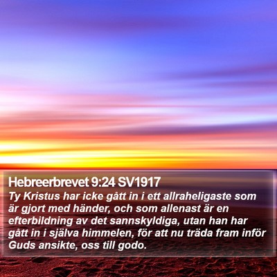 Hebreerbrevet 9:24 SV1917 Bible Verse Image