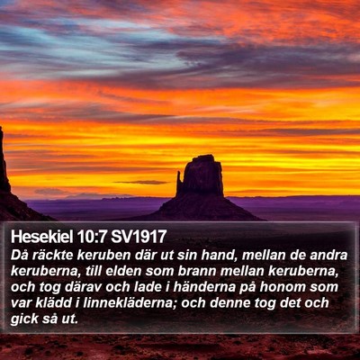 Hesekiel 10:7 SV1917 Bible Verse Image