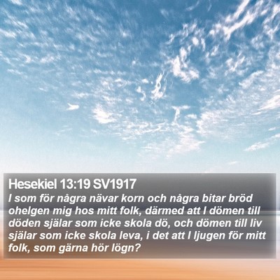 Hesekiel 13:19 SV1917 Bible Verse Image