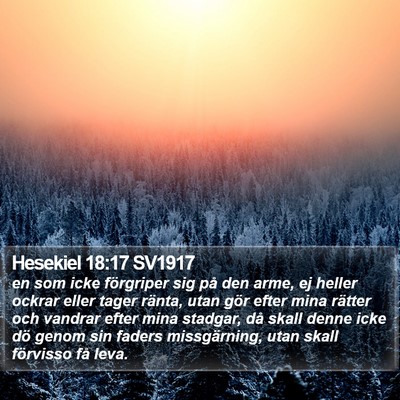Hesekiel 18:17 SV1917 Bible Verse Image