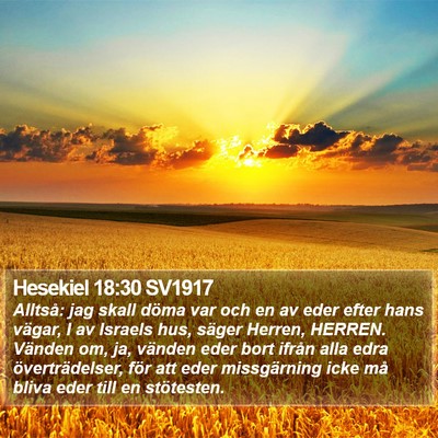 Hesekiel 18:30 SV1917 Bible Verse Image