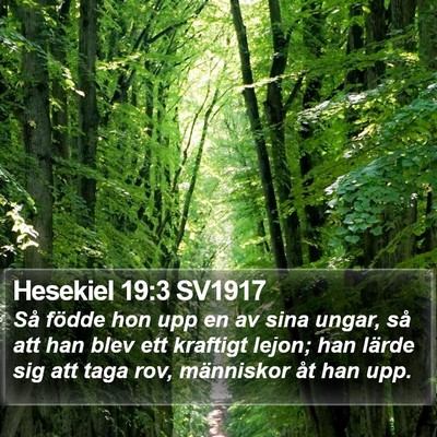 Hesekiel 19:3 SV1917 Bible Verse Image