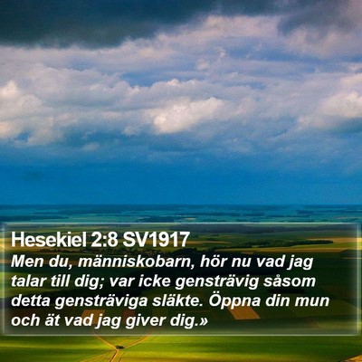 Hesekiel 2:8 SV1917 Bible Verse Image