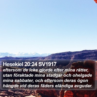 Hesekiel 20:24 SV1917 Bible Verse Image