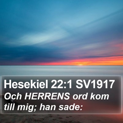 Hesekiel 22:1 SV1917 Bible Verse Image