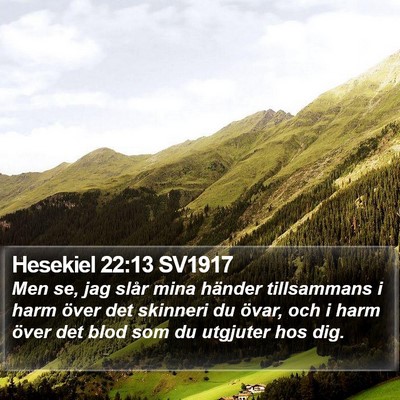 Hesekiel 22:13 SV1917 Bible Verse Image