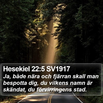 Hesekiel 22:5 SV1917 Bible Verse Image