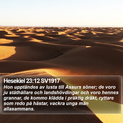 Hesekiel 23:12 SV1917 Bible Verse Image