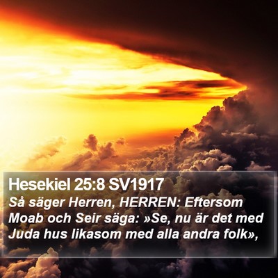 Hesekiel 25:8 SV1917 Bible Verse Image