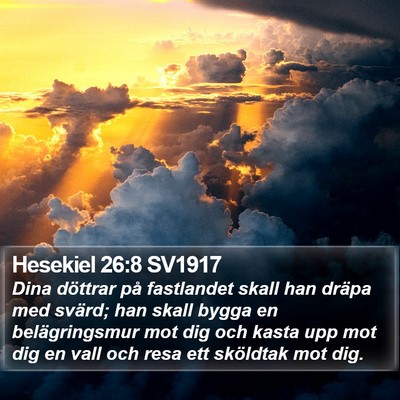 Hesekiel 26:8 SV1917 Bible Verse Image