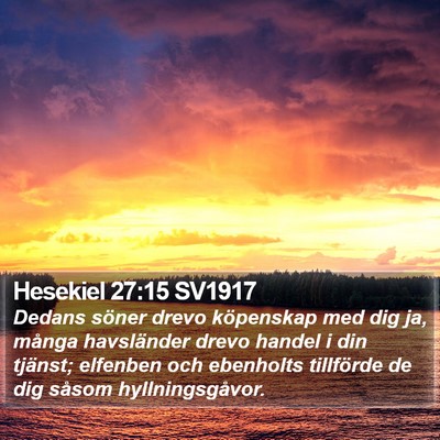 Hesekiel 27:15 SV1917 Bible Verse Image